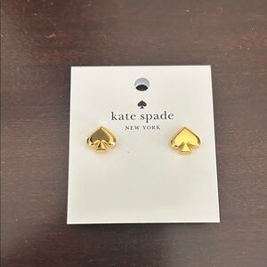 NWT Kate Spade Shiny Gold Spade Earrings